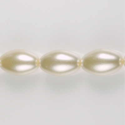 Czech Glass Pearl Bead - Oval 20x13MM WHITE 70401