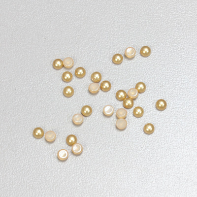 Glass Medium Dome Cabochon Pearl Spray Finish - Round 03MM GOLD