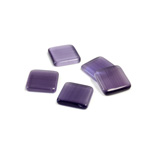 Fiber-Optic Flat Back Buff Top Straight Side Stone - Square 10x10MM CAT'S EYE TANZANITE