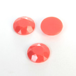 Plastic Flat Back Rose Cut Rhinestone - Round 15MM CORAL