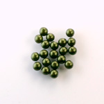 Czech Glass Pearl No-Hole Ball - 3.5MM HUNTER GREEN 70958