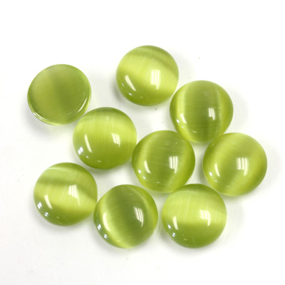 Fiber-Optic Cabochon - Round 09MM CAT'S EYE OLIVE