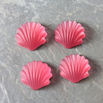 Glass Cabochon - Shell 14MM MATTE Rose Foiled
