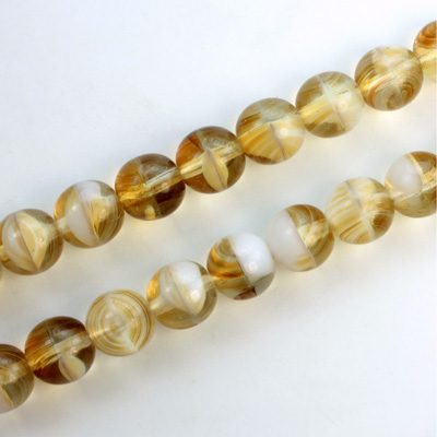 Czech Pressed Glass Bead - Smooth Round 08MM PORPHYR SMOKE TOPAZ