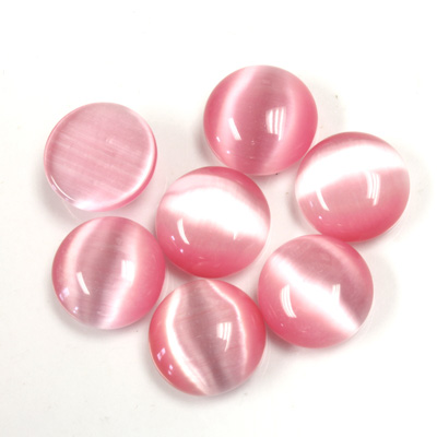 Fiber-Optic Cabochon - Round 11MM CAT'S EYE LT PINK