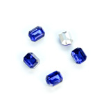 Plastic Point Back Foiled Stone - Cushion Octagon 08x6MM SAPPHIRE