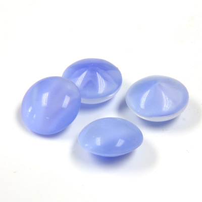 Glass Point Back Buff Top Stone Opaque Doublet - Round 48SS BLUE MOONSTONE