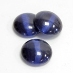 Fiber-Optic Cabochon - Round 18MM CAT'S EYE BLUE