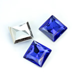 Plastic Point Back Foiled Stone - Square 14x14MM SAPPHIRE