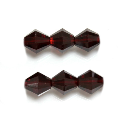 Czech Glass Fire Polished Bead - Bicone 10MM GARNET