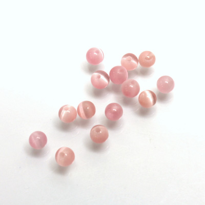 Fiber-Optic 1-Hole Ball - 04MM CAT'S EYE LT PINK