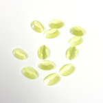 Fiber-Optic Flat Back Stone with Faceted Top and Table - Oval 06x4MM CAT'S EYE YELLOW