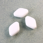 Plastic Bead - Opaque Color Smooth Flat Diamond 17x11MM CHALKWHITE