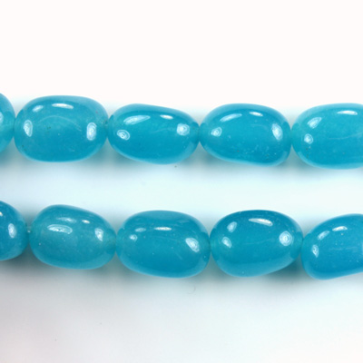 Gemstone Bead - Smooth Nugget 15x12MM Dyed QUARTZ Col. 30 AQUA