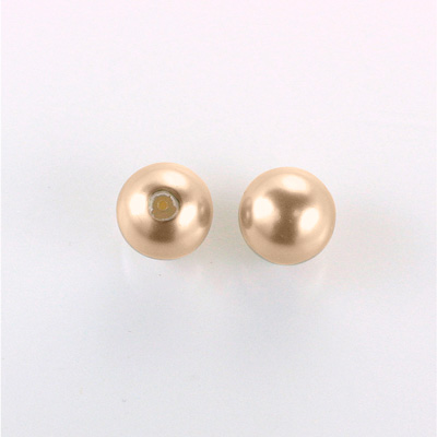 Czech Glass Pearl 1-Hole Ball - 12MM DARK ROSE 70425