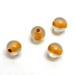 Plastic Bead - Color Lined Smooth Large Hole - Round 10MM CRYSTAL CARAMEL