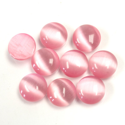 Fiber-Optic Cabochon - Round 09MM CAT'S EYE LT PINK