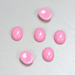 Plastic Flat Back Opaque Cabochon - Oval 10x8MM BRIGHT PINK