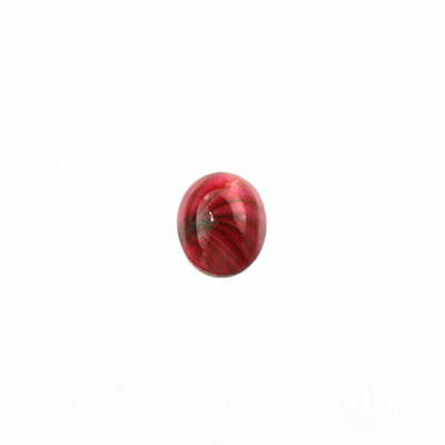 Glass Medium Dome Lampwork Cabochon - Oval 10x8MM RED SWIRL (02958)