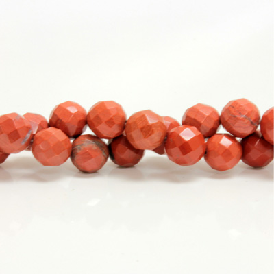 Gemstone Bead - Faceted Round 10MM RED JASPER