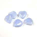 Glass Point Back Buff Top Stone Opaque Doublet - Heart 09x8MM BLUE MOONSTONE