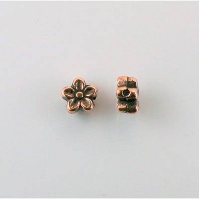 Metalized Plastic Bead - 5-Petal Flower 08MM ANTIQUE COPPER