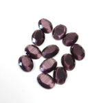 Fiber-Optic Flat Back Stone with Faceted Top and Table - Oval 07x5MM CAT'S EYE PURPLE
