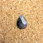 Glass Flat Back Rauten Rose - Pear 14x10MM HEMATITE Coated