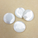 Fiber-Optic Flat Back Stone with Faceted Top and Table - Round 13MM CAT'S EYE WHITE