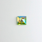 Glass Flat Back Foiled Rauten Rose - Square  08x8MM PERIDOT AB