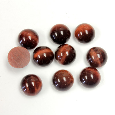 Gemstone Cabochon - Round 08MM TIGEREYE RED