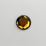 Glass Flat Back Rose Cut Fancy Foiled Stone - Round 13MM SMOKE TOPAZ