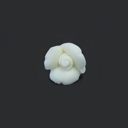 Ceramic Flat Back Flower - Rose 08MM IVORY