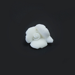 Ceramic Flat Back Flower - Rose 08MM WHITE