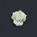 Ceramic Flat Back Flower - Rose 10MM IVORY