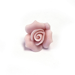 Ceramic Flat Back Flower - Rose 10MM PINK