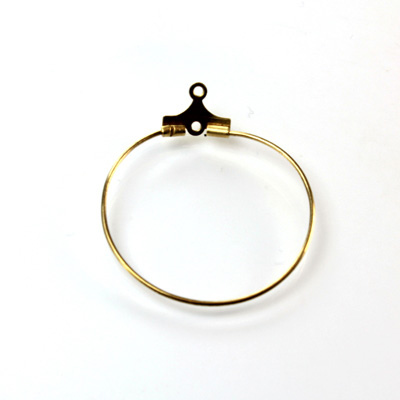 Endless Hoop with Double Loop 25MM RAW BRASS