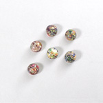 Glass Medium Dome Lampwork Cabochon - Round 05MM RED MULTI OPAL (02421)