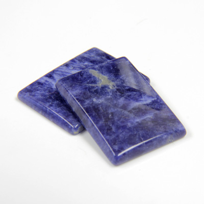 Gemstone Flat Back Single Bevel Buff Top Stone - Cushion 20x15MM SODALITE