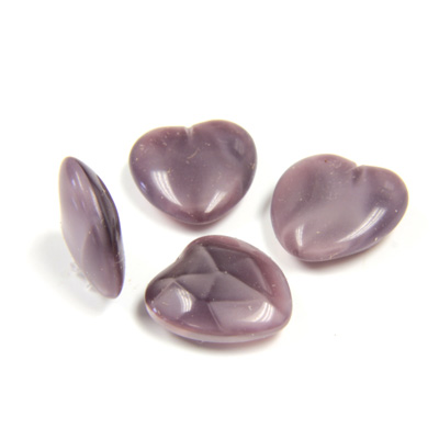 Glass Point Back Buff Top Stone Opaque Doublet - Heart 12x11MM AMETHYST MOONSTONE