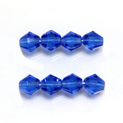 Czech Glass Fire Polished Bead - Bicone 08MM SAPPHIRE