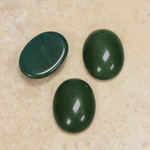 Glass Medium Dome Opaque Cabochon - Oval 18x13MM FOREST GREEN