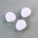 Plastic Bead - Opaque Color Smooth Flat Abstract 15MM CHALKWHITE