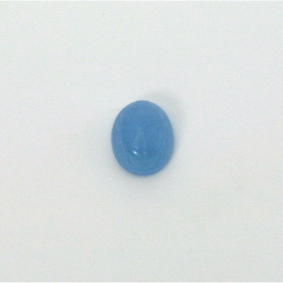 German Plastic Flat Back Scarab - Oval 10x8MM CALCEDON