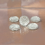 Plastic Flat Back Foiled Stone with Pave Top - Round 10MM CRYSTAL