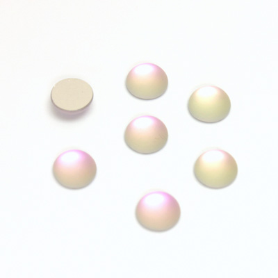 Glass Medium Dome Foiled Cabochon - Coated Round 07MM MATTE VITRAIL LT