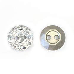 Preciosa Crystal Button - 2 Hole - Round 12MM CRYSTAL Foiled