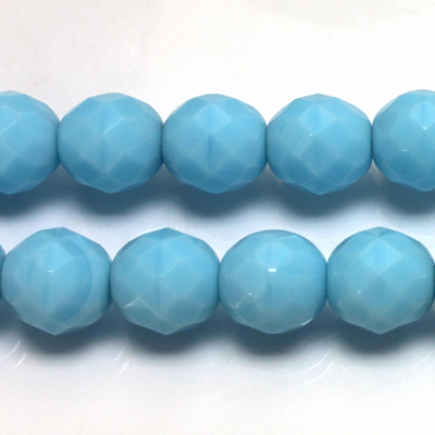 Czech Glass Fire Polish Bead - Round 12MM LT BLUE TURQUOISE