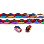 Cut Crystal Bead - Rectangle 11x5MM RUBY IRIS