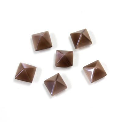 Fiber-Optic Cabochon - Pyramid Top 06x6MM CAT'S EYE BROWN